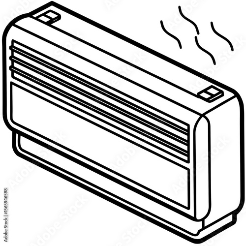 Cooling Unit Line Art Vector