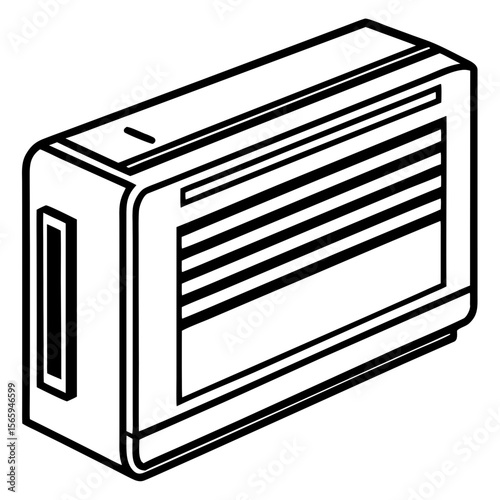 Cooling Unit Line Art Vector