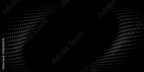 Halftone dots in circle form, Round border using halftone circle dots, Circle dots isolated on the black background