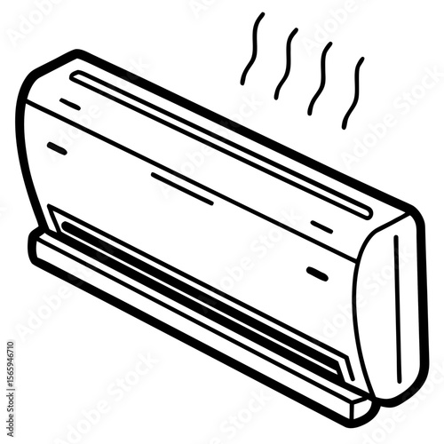Cooling Unit Line Art Vector