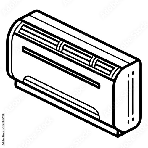 Cooling Unit Line Art Vector