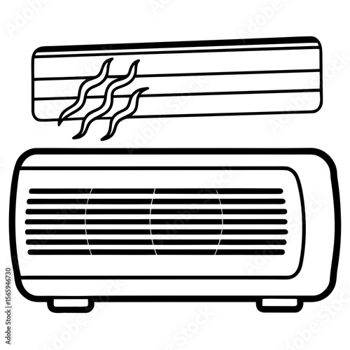 Cooling Unit Line Art Vector