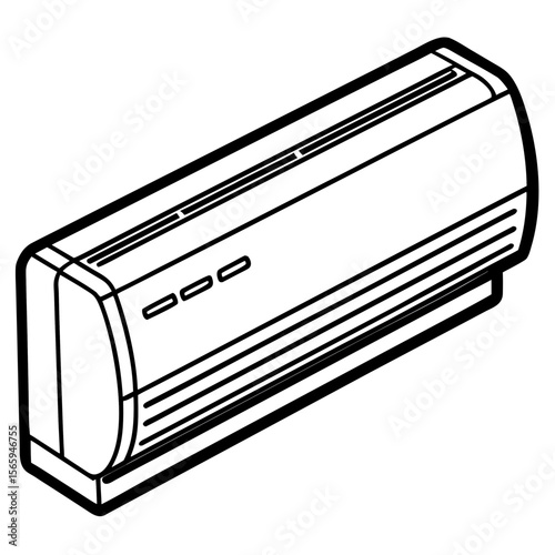 Cooling Unit Line Art Vector