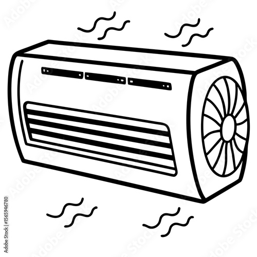 Cooling Unit Line Art Vector