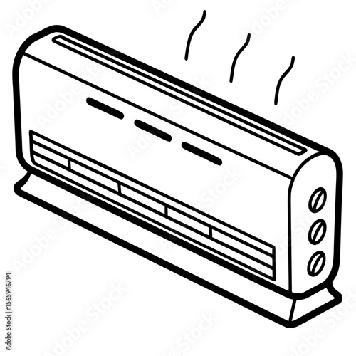 Cooling Unit Line Art Vector