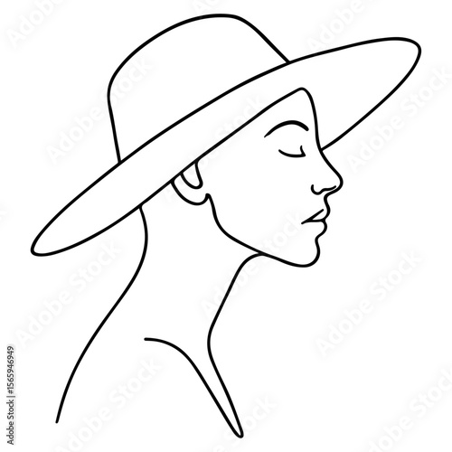 Beautiful woman in a hat with a glamorous smile, showcasing fashion and style