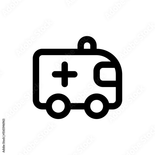 Emergency Medical Services Ambulance Icon Vector Illustration