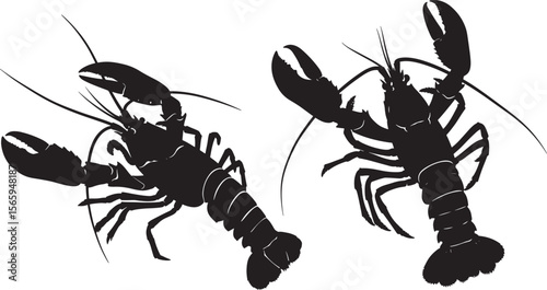 Lobster silhouette vector illustration