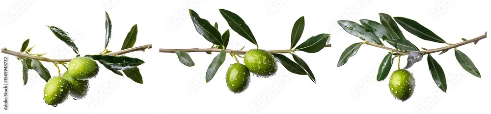custom made wallpaper toronto digitalFresh Green Olives on the Branch with Water Drops