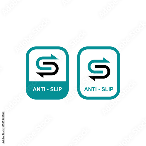 Anti-slip icon with a U-turn arrow, representing secure grip and preventing slips. Ideal for flooring and footwear. Vector
