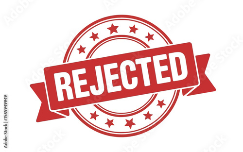 Red stamp with rejected text and stars word