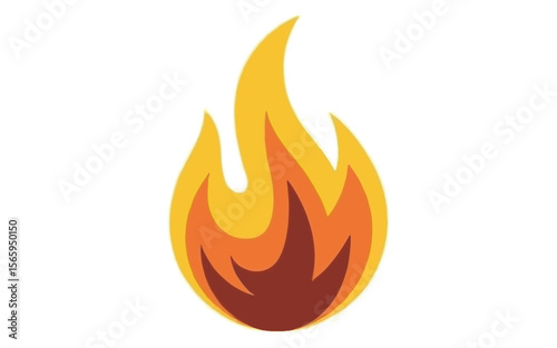 Stylized burning flame with warm colors fire heat