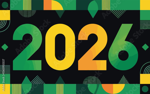 Vibrant geometric celebration of the new year twenty