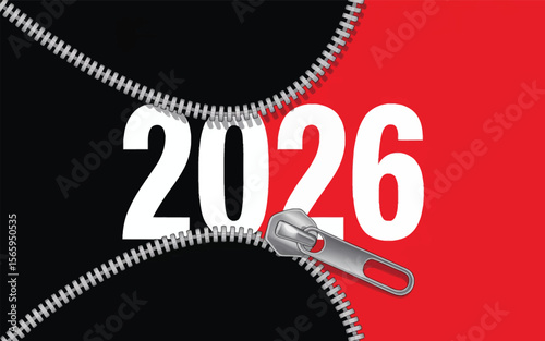 Zipper revealing year future opening