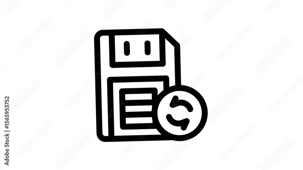 refresh data minimalist stroke animation