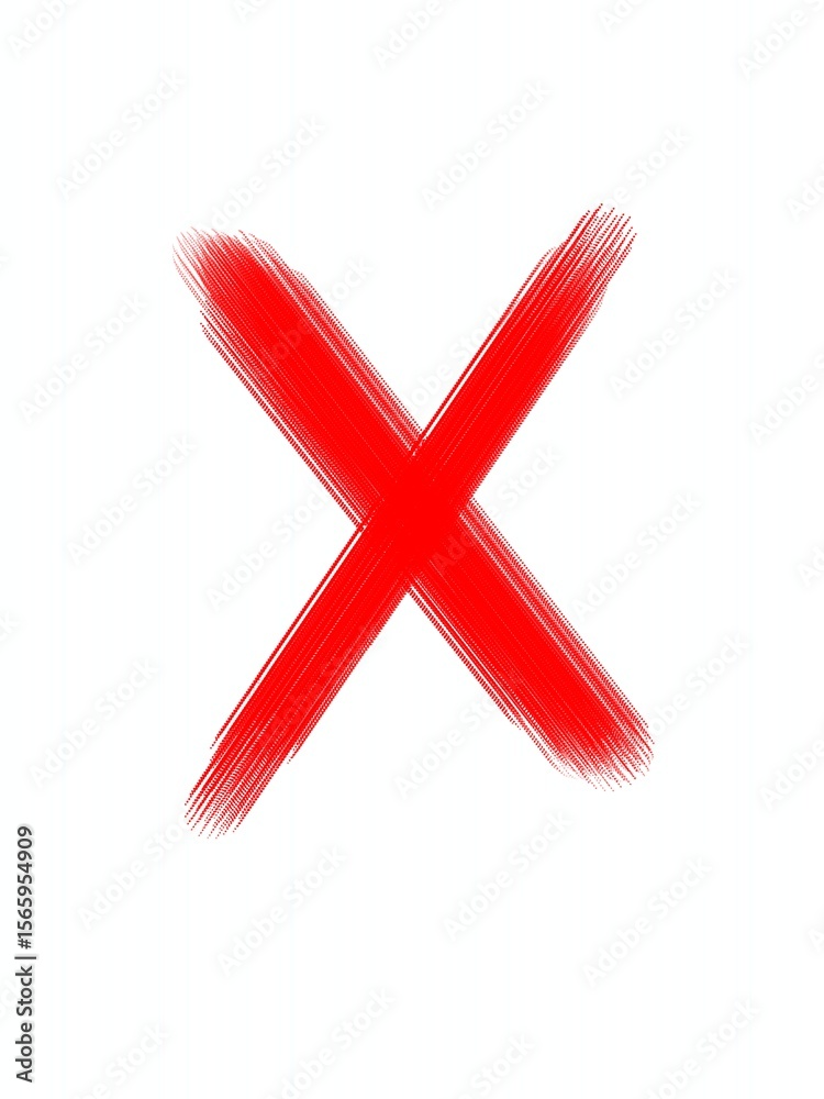 Fototapeta premium right and wrong answer checking illustration vector Red Cross Symbol in a Circle – Error, Cancel, or Wrong Mark Icon on White Background
