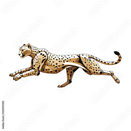 Futuristic Robot Cheetah Running Vector