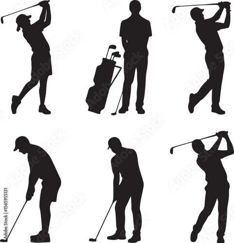 Golfer Swing Silhouette Design

Professional Golfer Vector Art

Golf Club Swing Illustration

Dynamic Golf Pose Silhouette

Tee Off Golfer Clipart Graphic