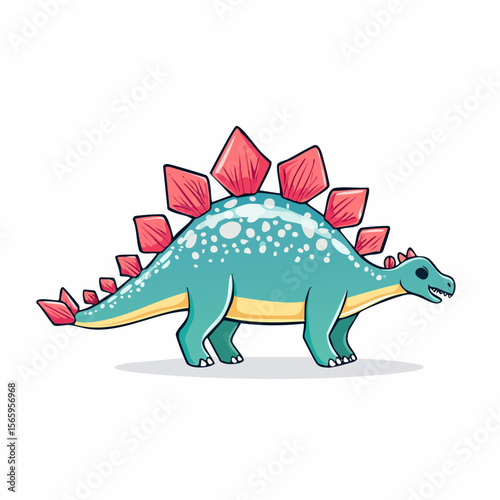 dino toy roar cartoon stegosaurus silhouette with textured hatch plates and playful pose