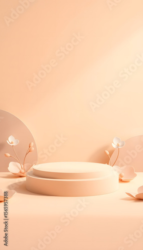 pink podium background for cosmetics and other products