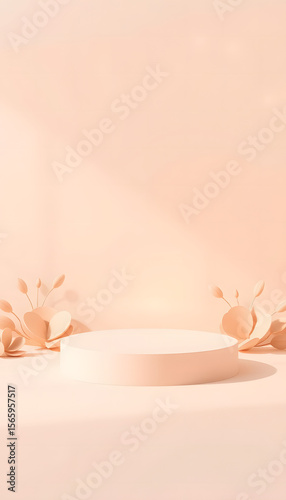 pink podium background for cosmetics and other products