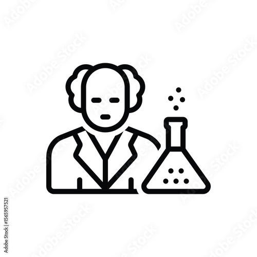 Black line icon for chemist