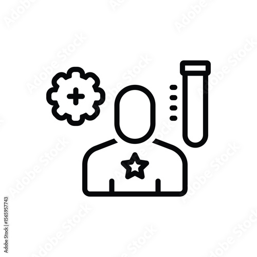 Black line icon for expertise