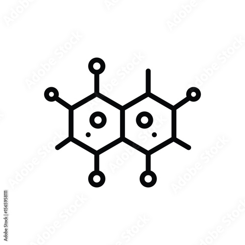 Black line icon for molecular chemistry