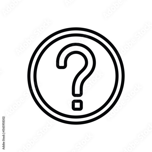 Black line icon for question mark