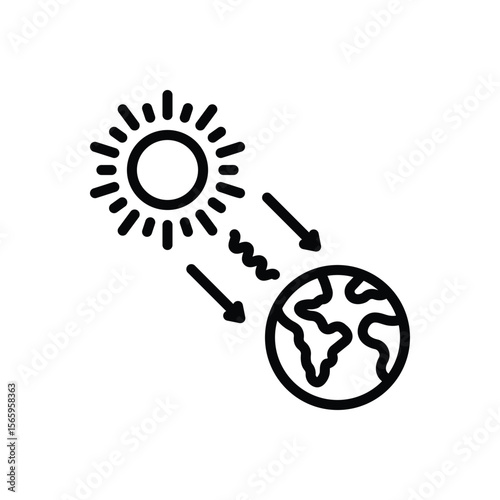 Black line icon for radiation