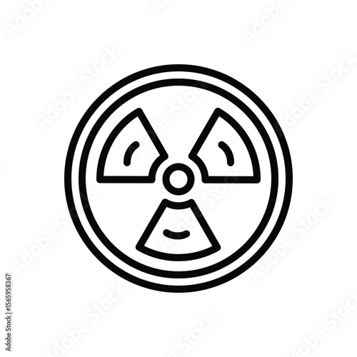 Black line icon for radiation