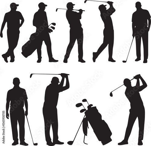 Golfer Swing Silhouette Design

Professional Golfer Vector Art

Golf Club Swing Illustration

Dynamic Golf Pose Silhouette

Tee Off Golfer Clipart Graphic