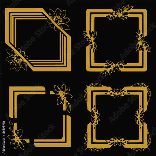 Foundational Gold Floral Frames Premium Decorative Form Set Broad Appeal