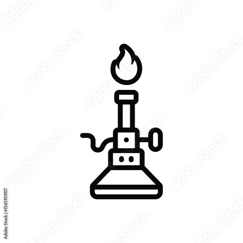 Black line icon for burner