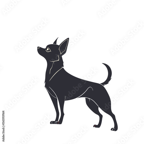 Silhouette of a Smooth Coat Chihuahua standing proudly logo size