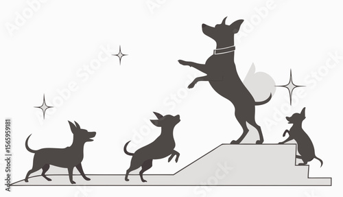 Abstract Dog Silhouettes for Chihuahua Event Promotion