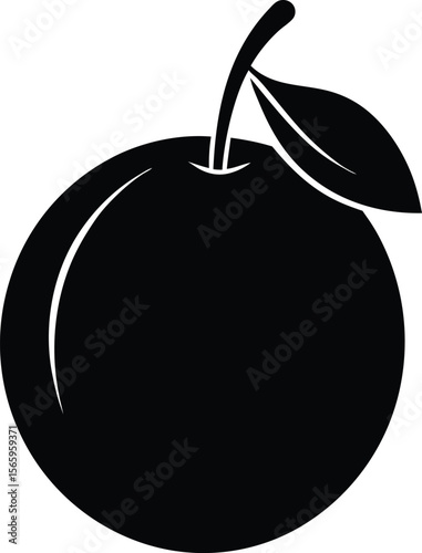 Bael Fruit minimal clean design silhouette vector art illustration