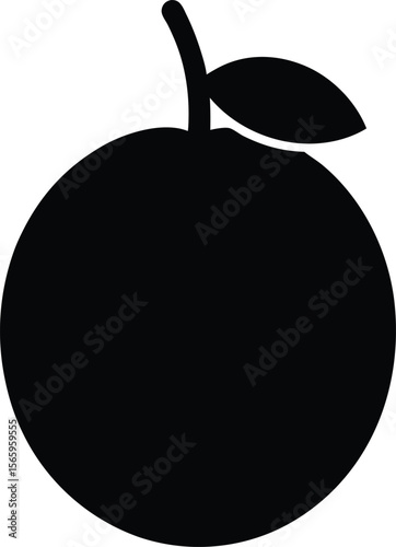 Black Sapote minimal clean design silhouette vector art illustration