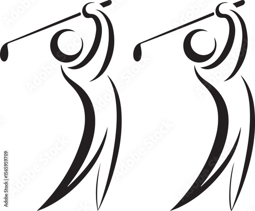 Golfer Swing Silhouette Design

Professional Golfer Vector Art

Golf Club Swing Illustration

Dynamic Golf Pose Silhouette

Tee Off Golfer Clipart Graphic