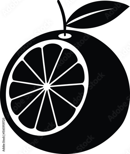 Blood Orange minimal clean design silhouette vector art illustration