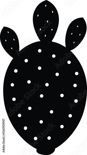 Cactus Pear minimal clean design silhouette vector art illustration
