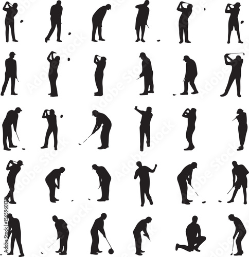 Golfer Swing Silhouette Design

Professional Golfer Vector Art

Golf Club Swing Illustration

Dynamic Golf Pose Silhouette

Tee Off Golfer Clipart Graphic