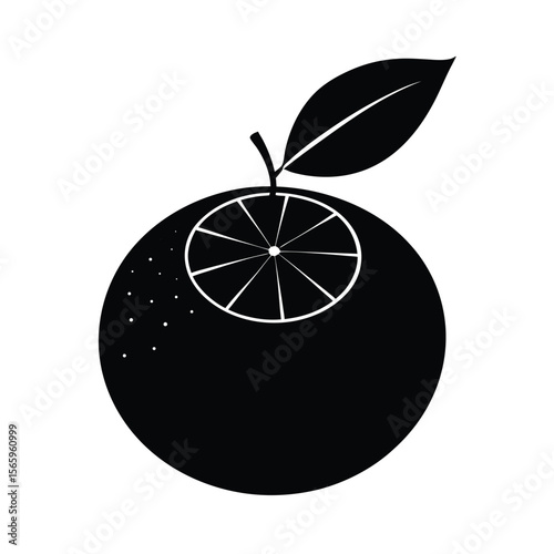 Grapefruit minimal clean design silhouette vector art illustration