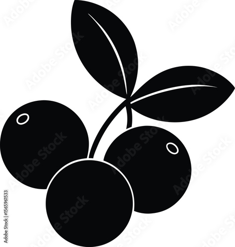 Lingonberry minimal clean design silhouette vector art illustration