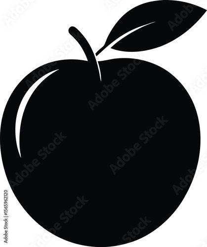 Nectarine minimal clean design silhouette vector art illustration