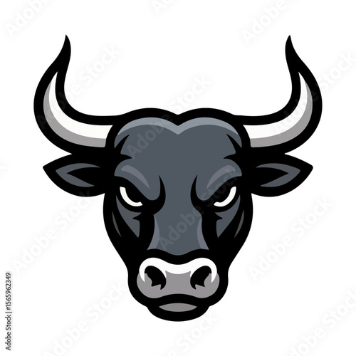 angry bull face head logo type vector illustration