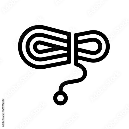 Rescue rope icon used for emergency climbing or descent — outline version