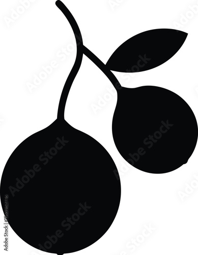 Serviceberry Fruit minimal clean design silhouette vector art illustration
