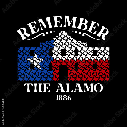 Foto Illustration Texas Remember The Alamo, Historical Building, San Antonio