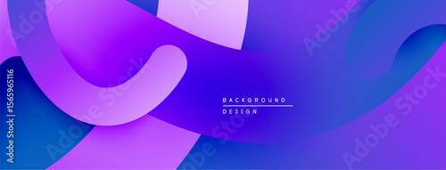 Abstract fluid shapes, vibrant purple hues dominate design. Smooth gradients create dynamic visual flow. Modern background texture.